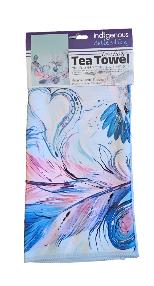 Microfiber Tea Towel - Hummingbird Feathers