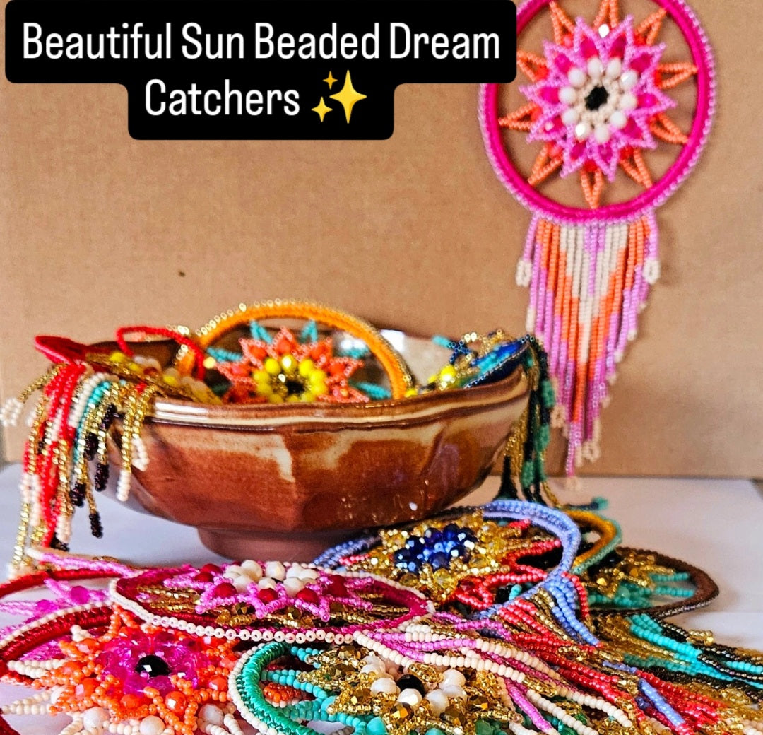 Seed (sun) beaded ornament dream catchers