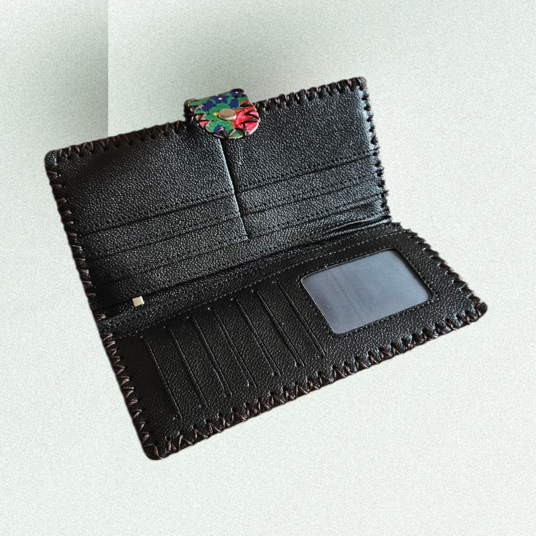 Kokum Floral Ladies Wallet - Green