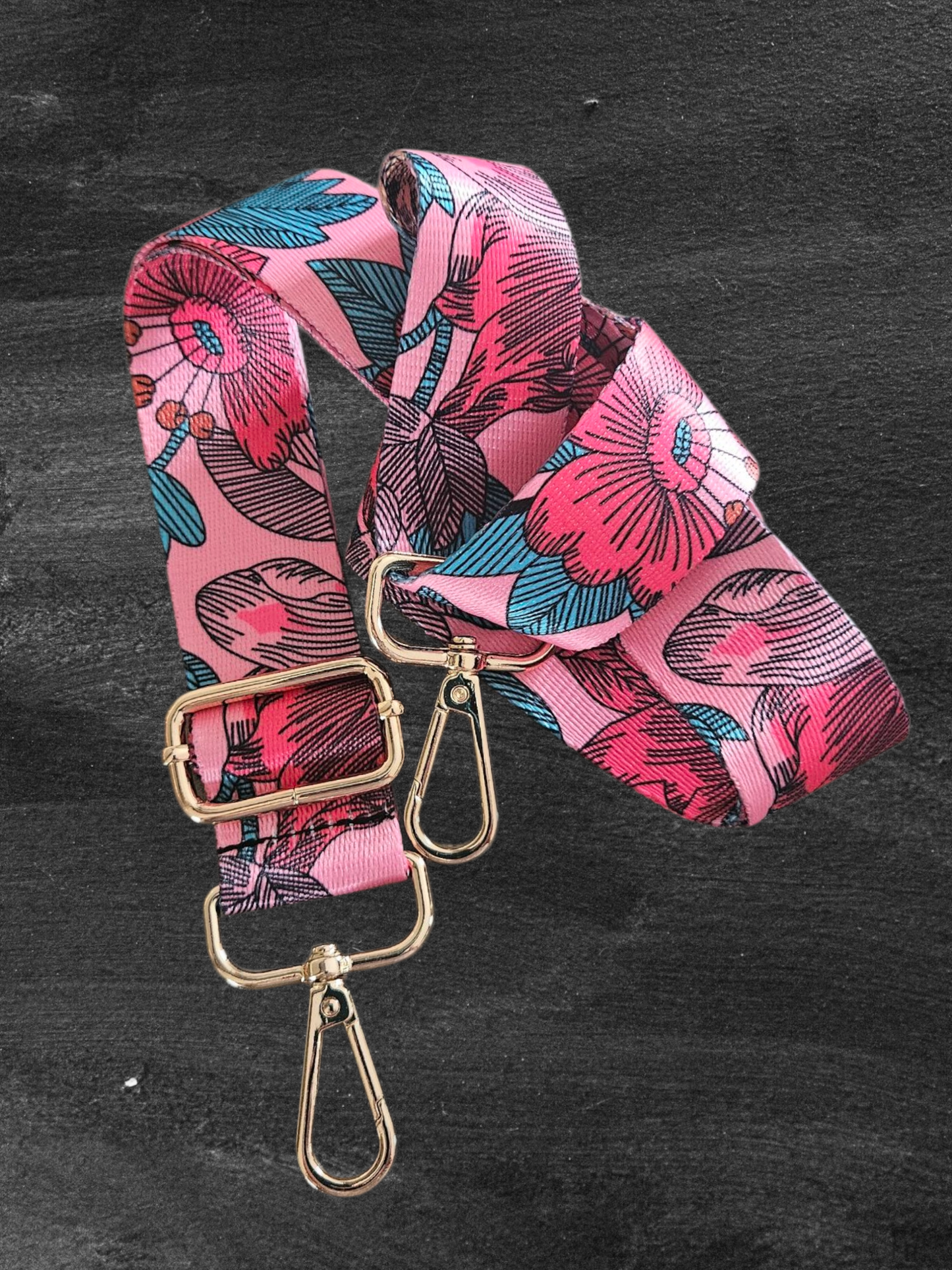 Handbag Straps - Pink/Red Flowers
