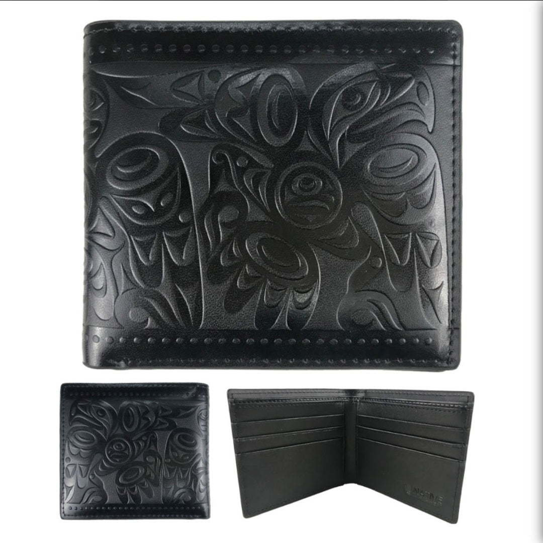 Leather Embossed Wallet - Black