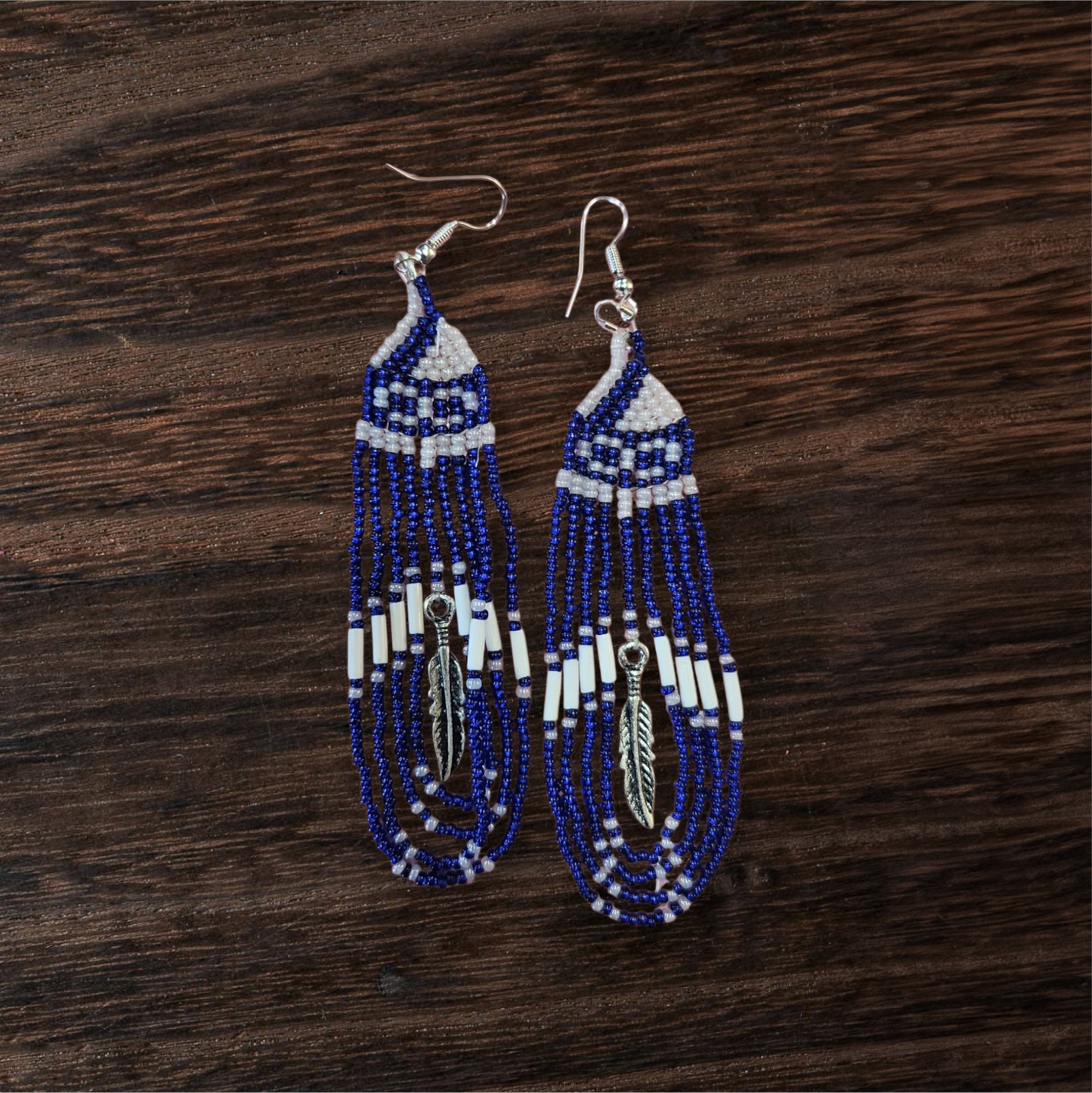 7-3 C Beaded Hoop Earrings