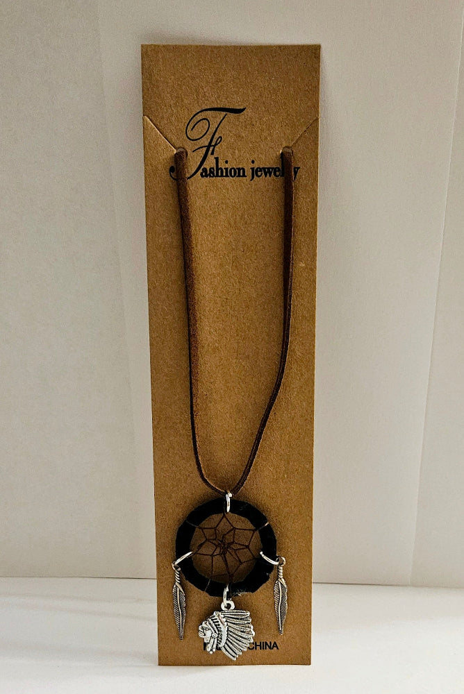 Dream Catcher Necklace - Black