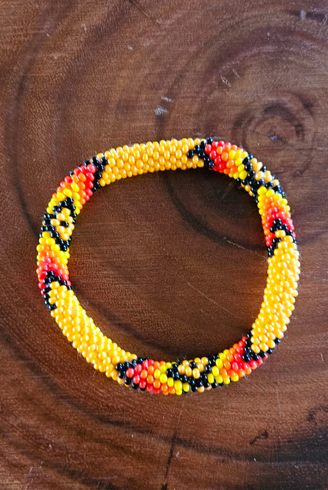 Beaded Roll Bracelet - Orange