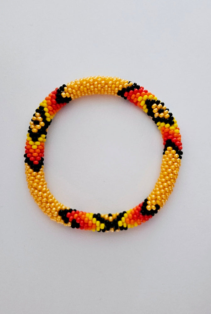 Beaded Roll Bracelet - Orange