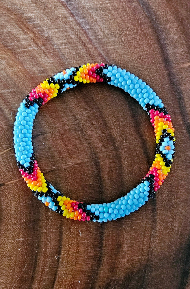 Beaded Roll On Bracelet - Turquoise - TQ