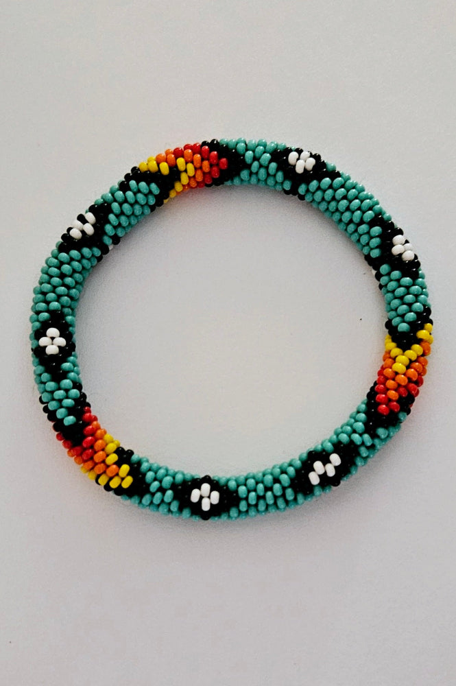 Beaded Roll On Bracelet - Turquoise - TQ
