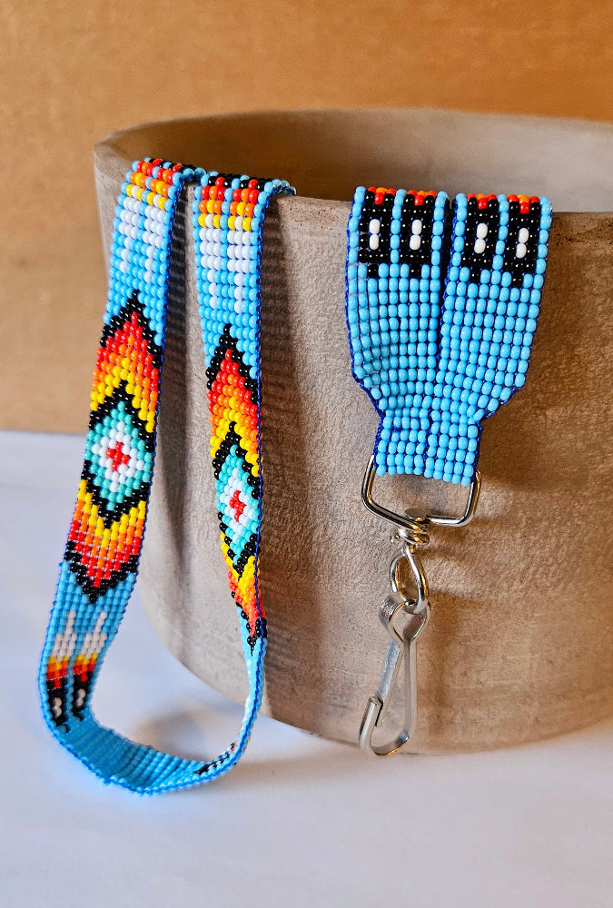 Beaded Loom Wristlet - Blue