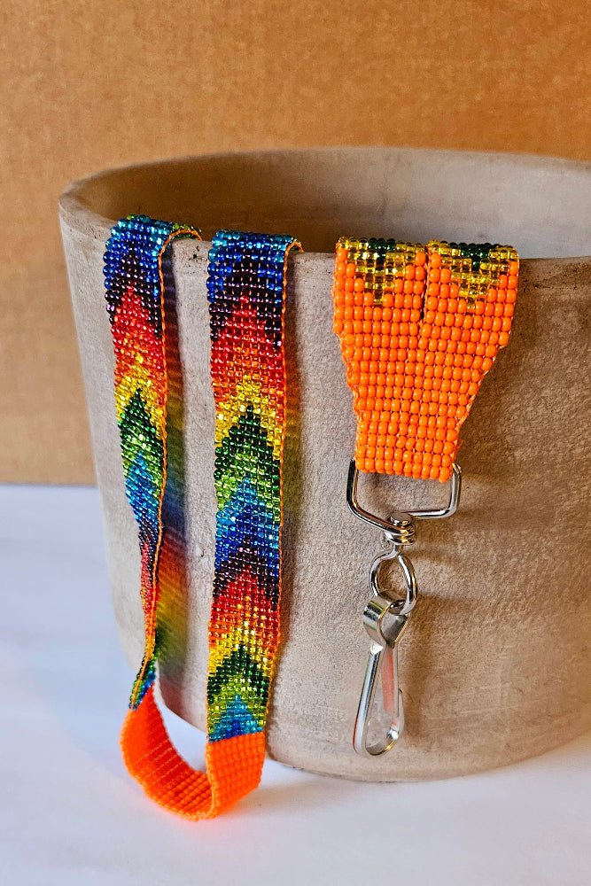 Beaded Loom Wristlet - Orange