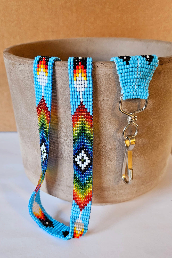 Beaded Loom Wristlet - Blue Shine
