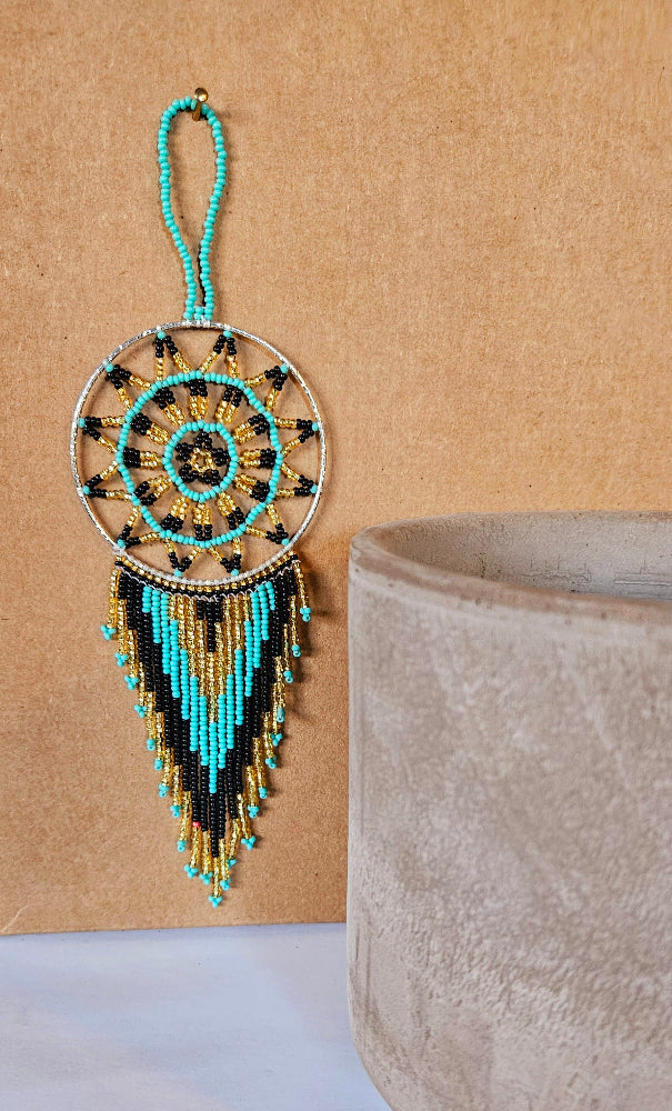 Small Beaded Flat Dream Catcher - C