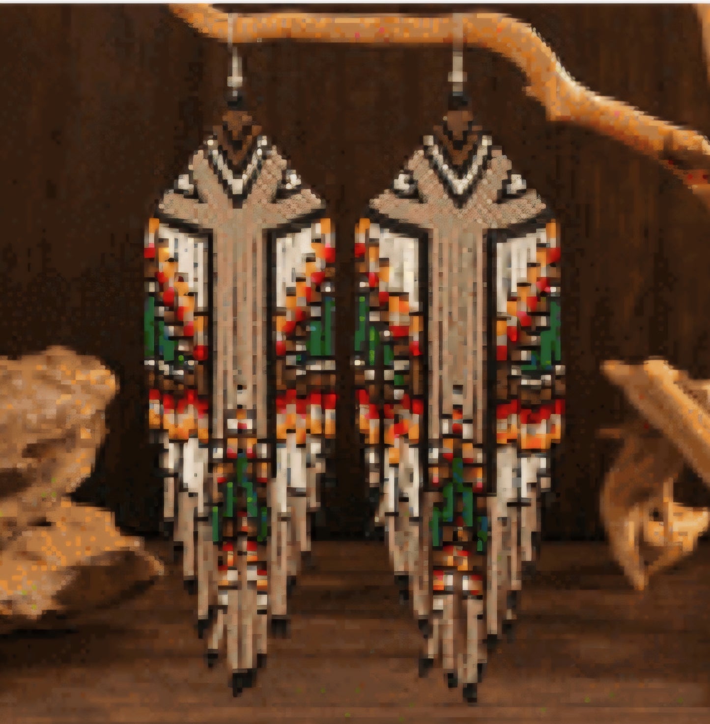 51 T Brown Beauty Fringe Earrings