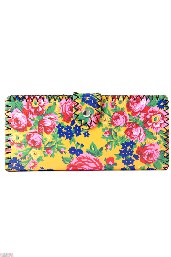 Kokum Floral Ladies Wallet - Orange