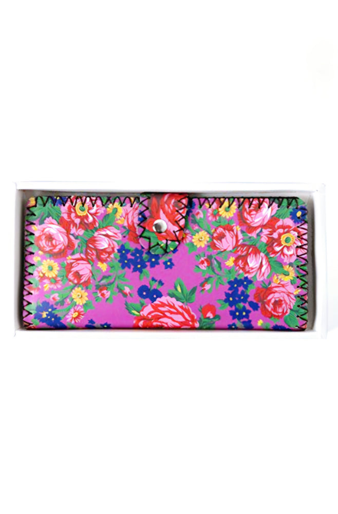 Kokum Floral Ladies Wallet - Purple