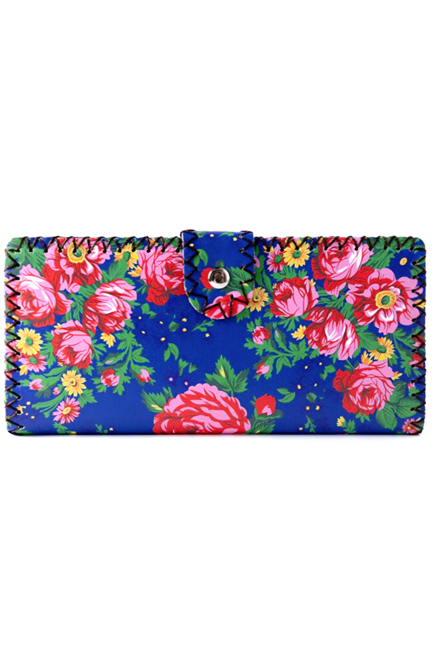 Kokum Floral Ladies Wallet - Blue