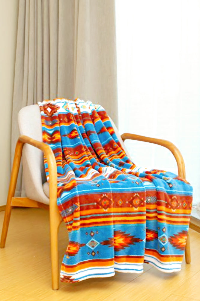 Micro Plush ( Coral Fleece ) Throw Blanket - Blue