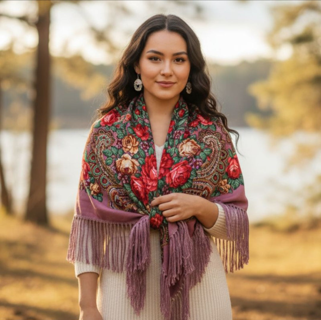 Kokum Scarf/Shawl with fringe