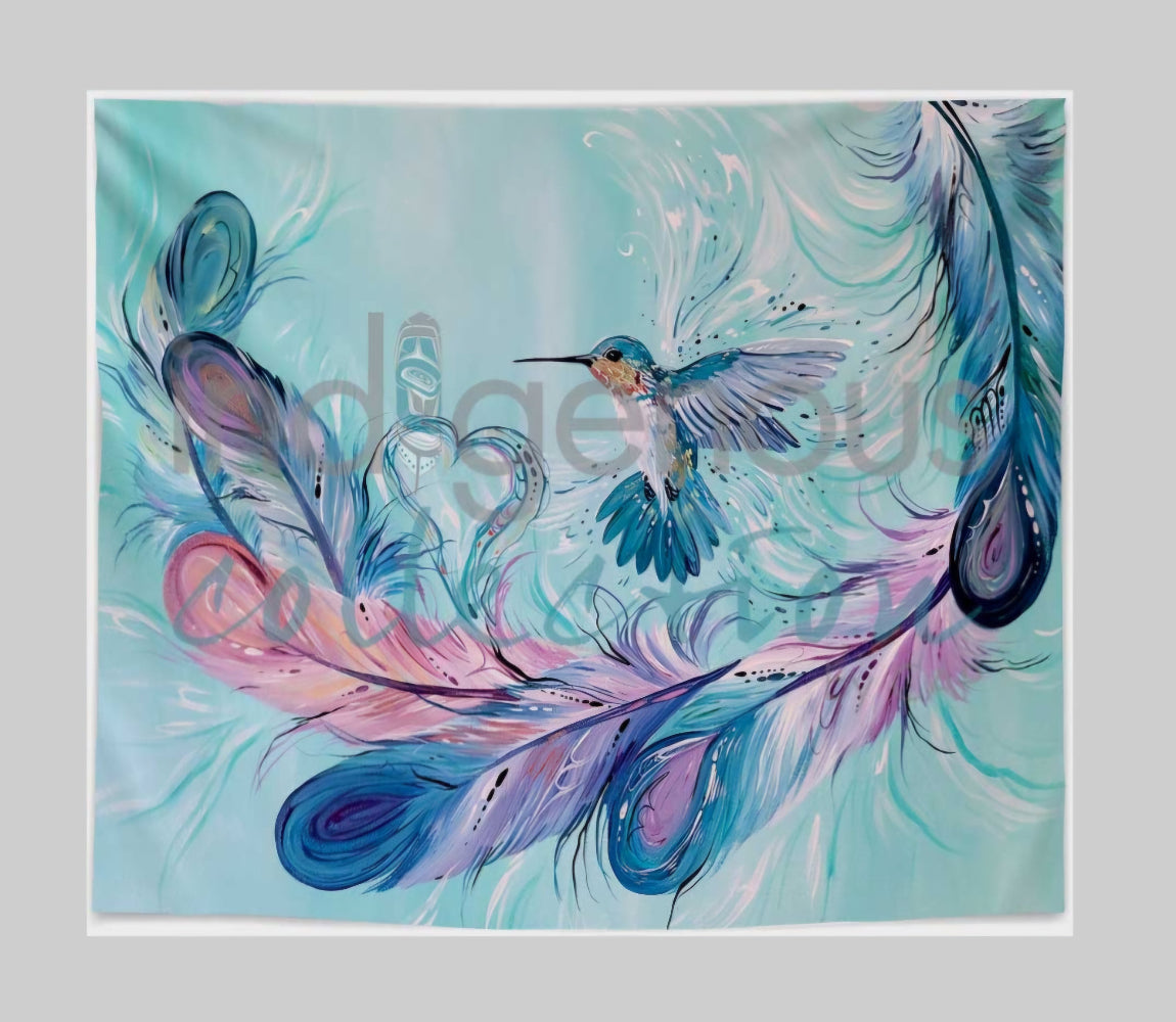 Fleece Blanket "Hummingbird Feathers"