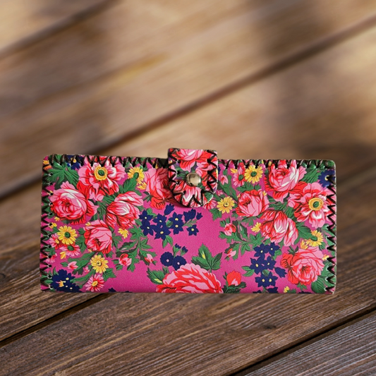Kokum Floral Ladies Wallet - Purple