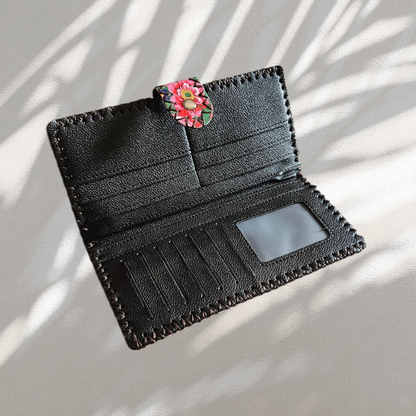 Kokum Floral Ladies Wallet - red