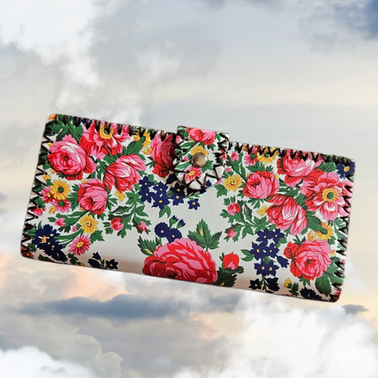 Kokum Floral Ladies Wallet - White