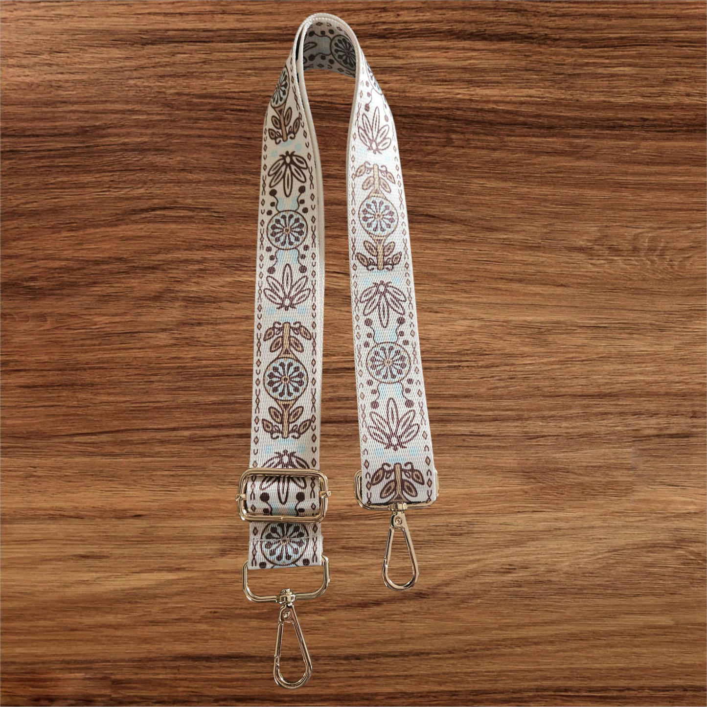 Handbag Straps - Beige with a touch of light blue