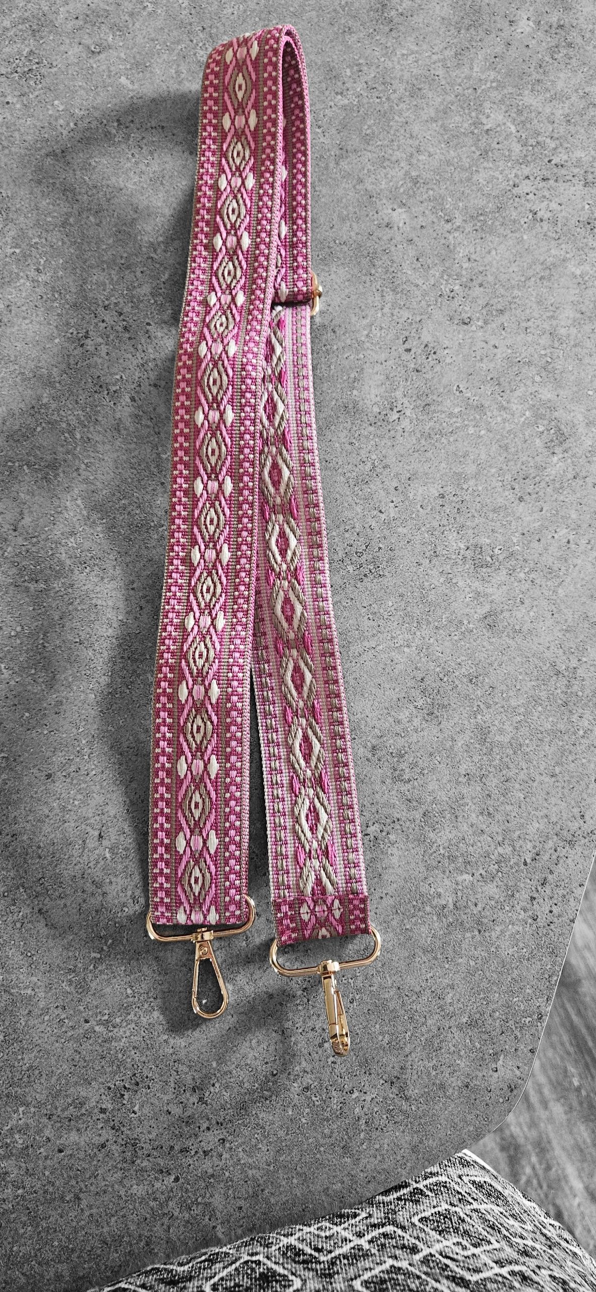 Handbag Straps - Pink Geometric