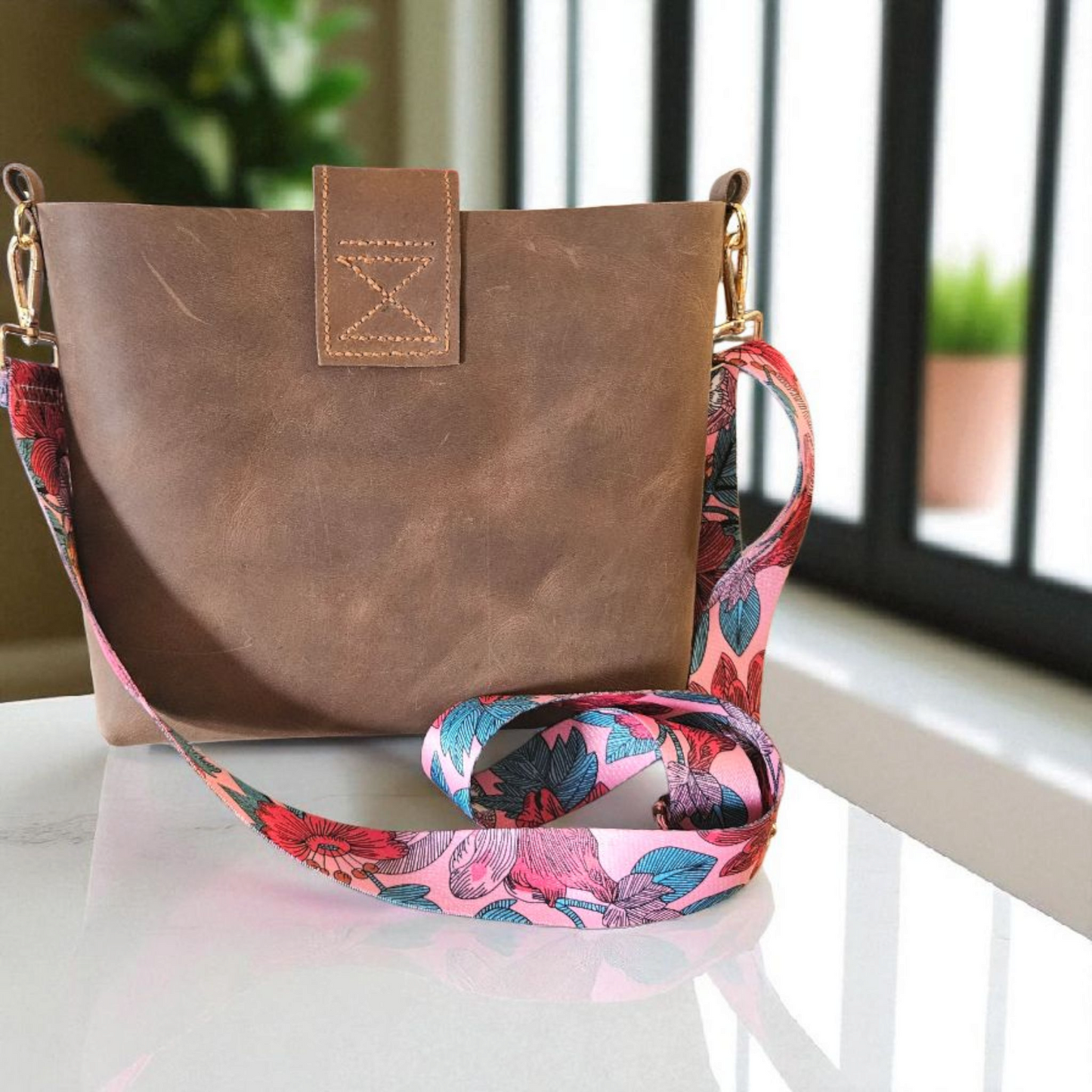 The Perfectly Imperfect leather Bag 2 snap closure