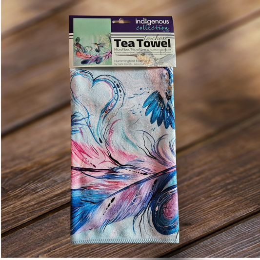 Microfiber Tea Towel - Hummingbird Feathers