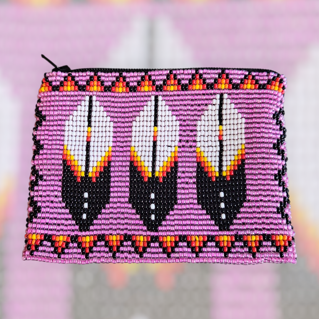 Beaded Coin Purse - Pink