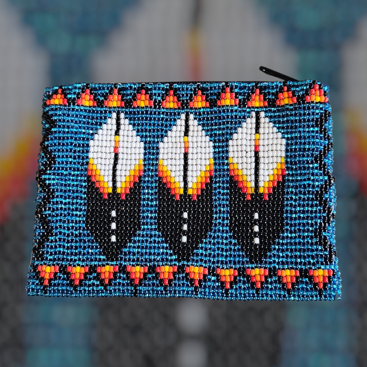 Beaded Coin Purse - Blue