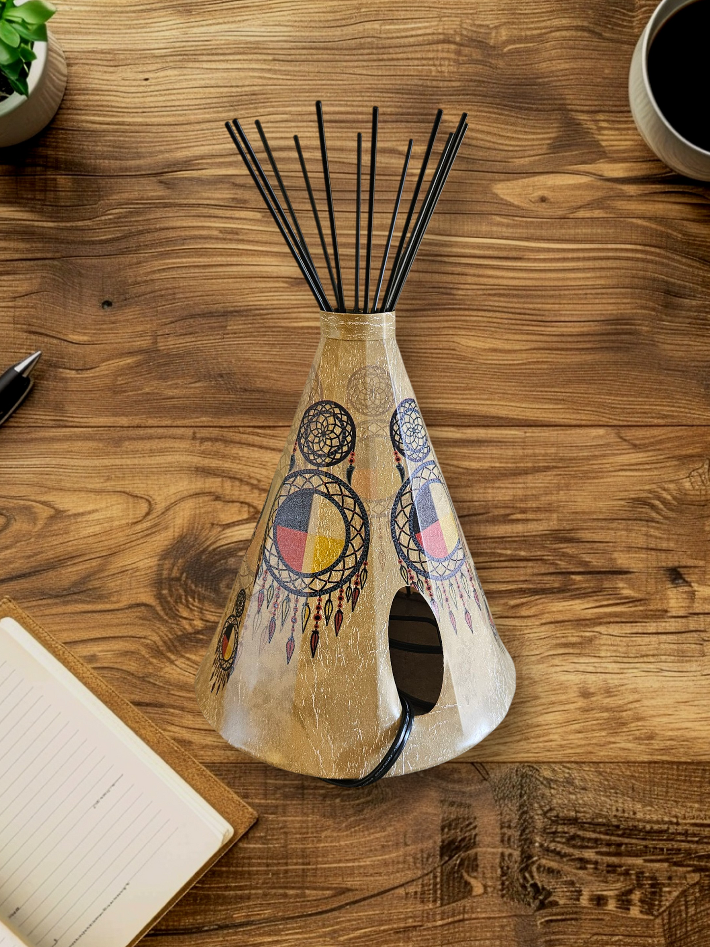Special Edition Medicine Wheel - Parchment Teepee Lamp