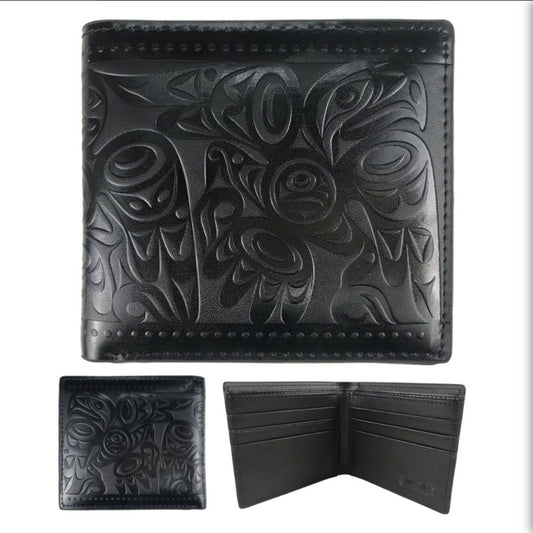 Leather Embossed Wallet - Black