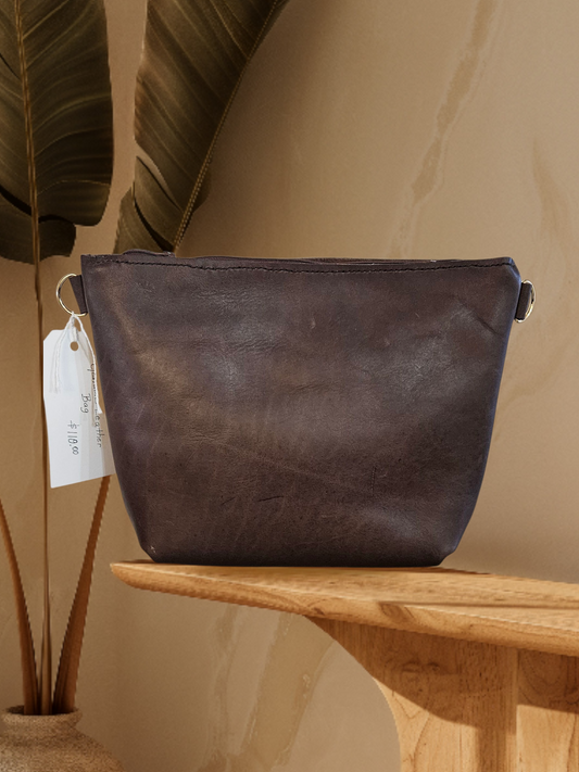 Leather Bag with zipper