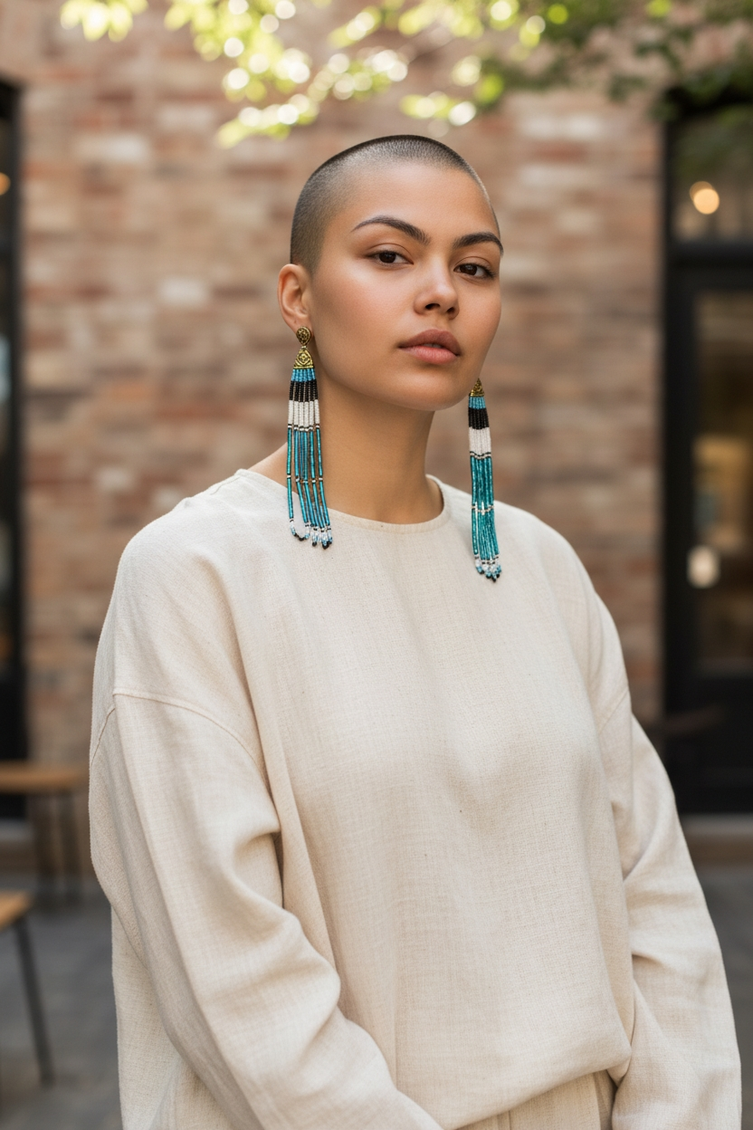 4-5.5 C Beaded Dangle Earrings