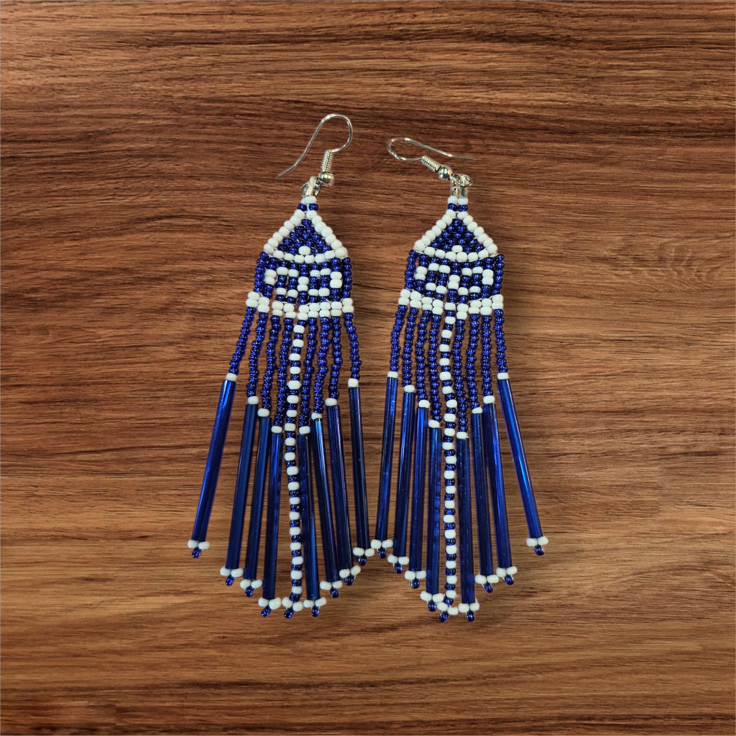 8-3 C Beaded Fringe Earrings