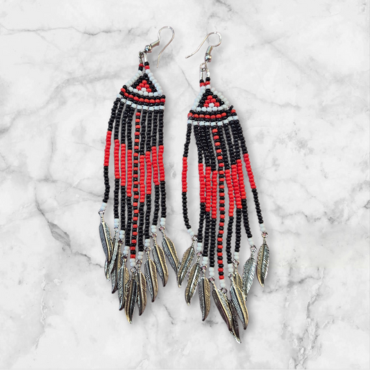 14-4C Beaded Fringe Earrings