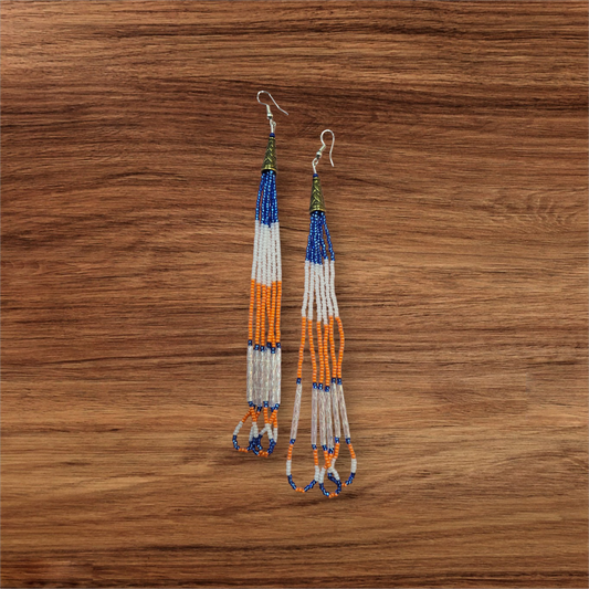 1-EOC Beaded Edmonton Oilers Earrings