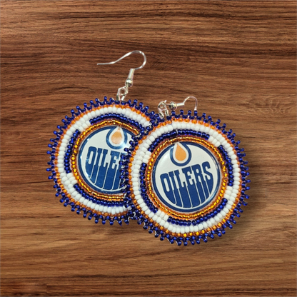 6-EOC Beaded Round Earrings
