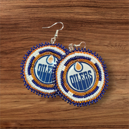 6-EOC Beaded Round Earrings