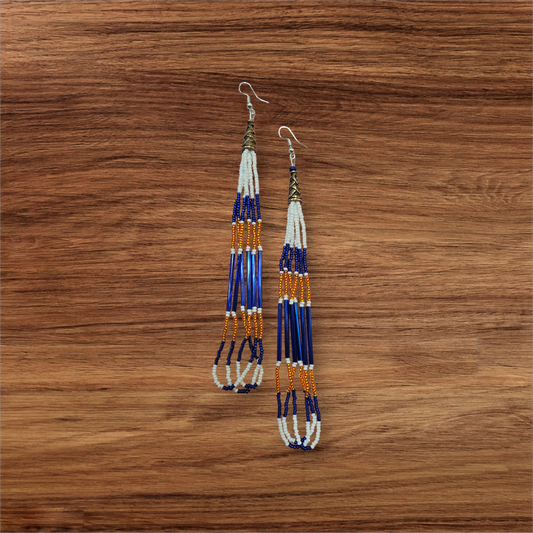 4-EOC Beaded Edmonton Oilers Earrings