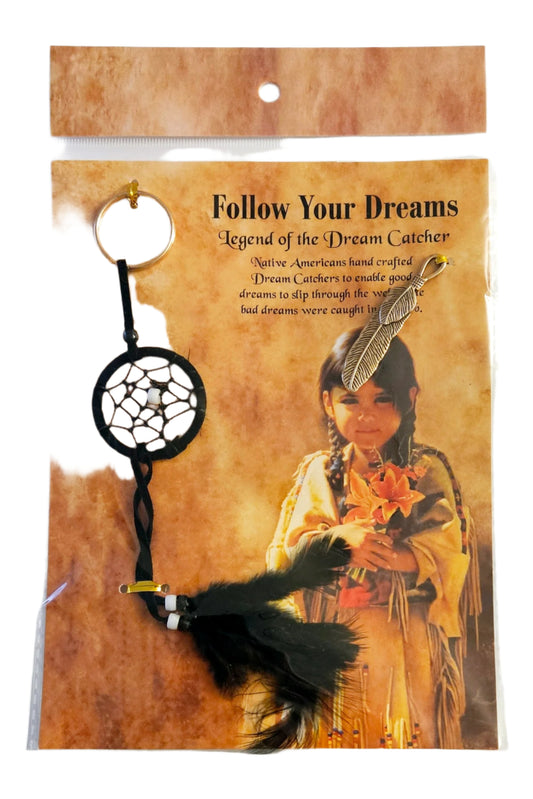 Follow Your Dreams Girl Keychain and Feather