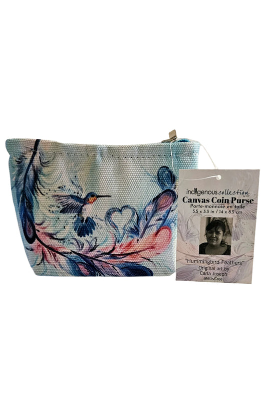 Canvas Coin Purse - Hummingbird