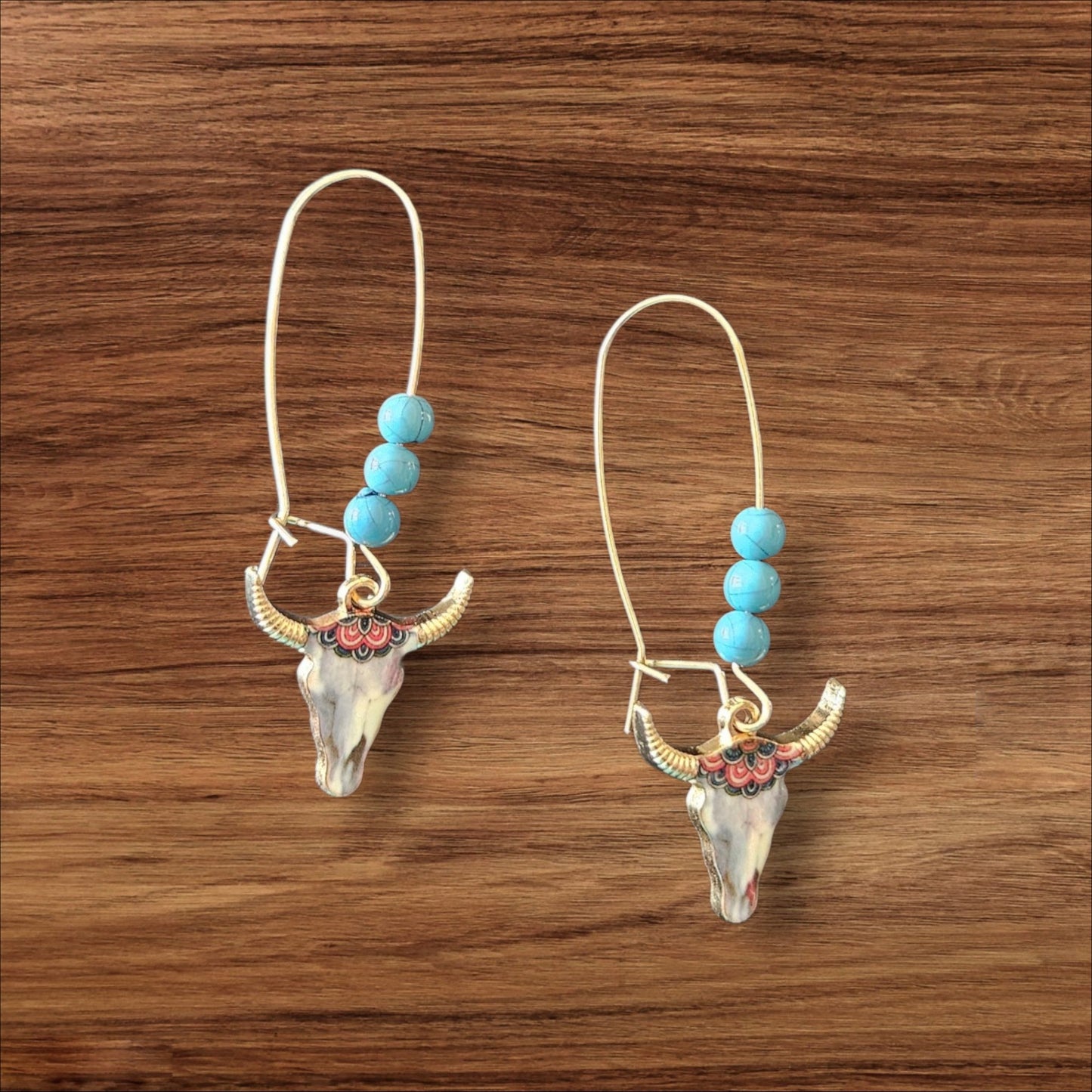 56 Bull/Turquoise Earrings