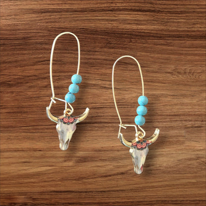 56 Bull/Turquoise Earrings