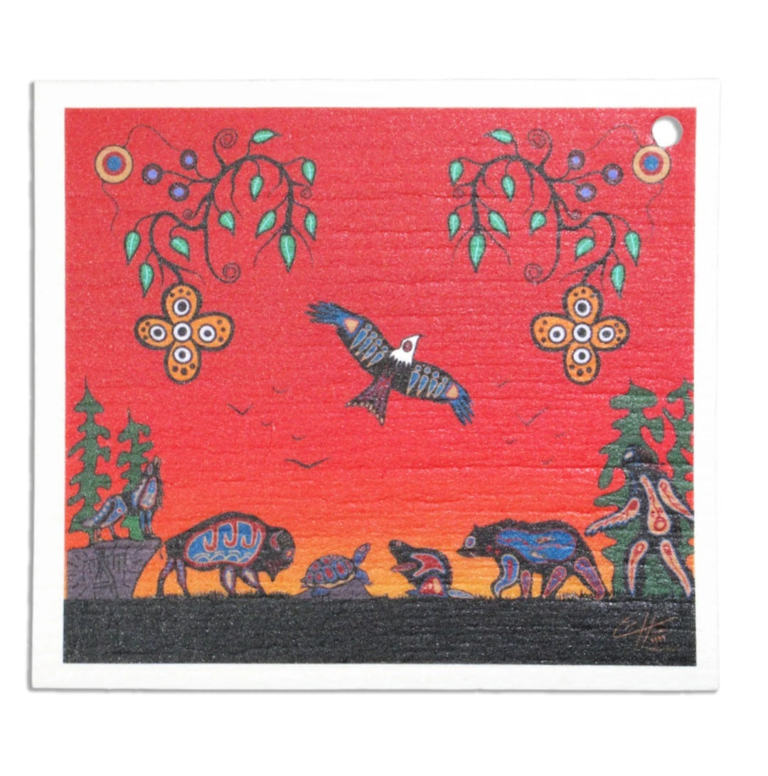 7 Grandfather Teachings Dishcloth
