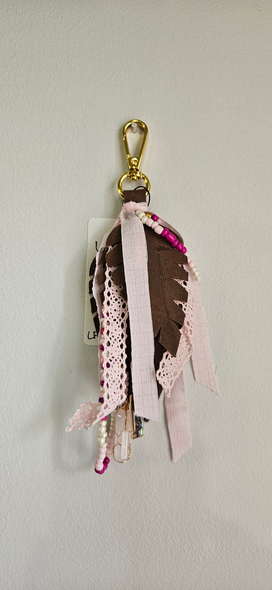 LF #2 Leather Feather Keychain
