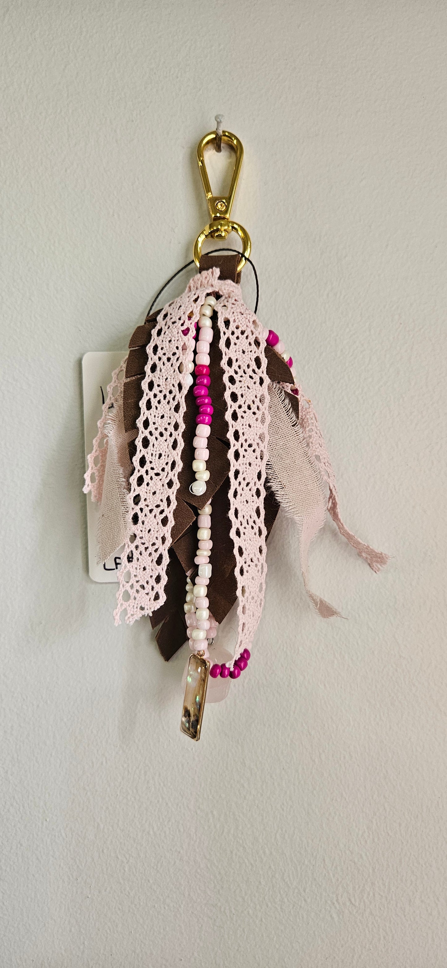 LF #3 Leather Feather Keychaing