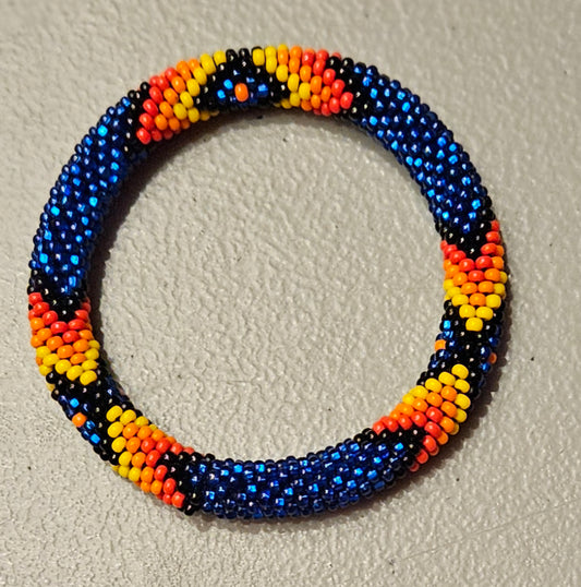 Beaded Roll on Bracelet - Blue