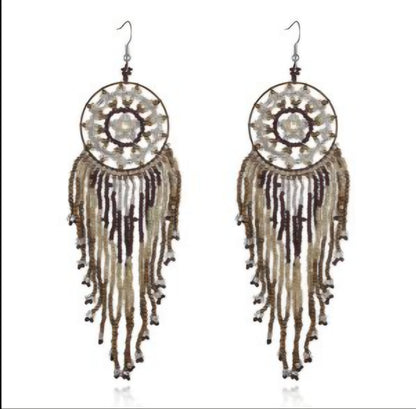 Brown/ Earth Toned Dream Catcher Earrings